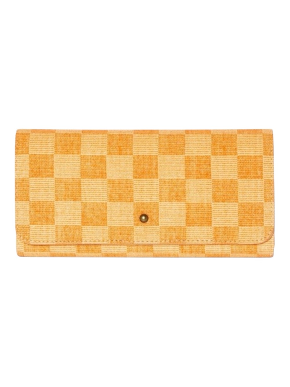 Universal Thread Orange Checkered Trifold Flap Wallet